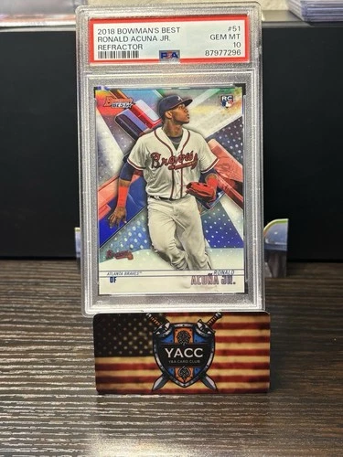 RONALD ACUNA JR. 51 2018 BOWMAN'S BEST | REFRACTOR ROOKIE CARD PSA 10