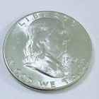 1961 D Franklin Half Dollar 90% Silver AU ABOUT UNCIRCULATED DETAILS  #8010