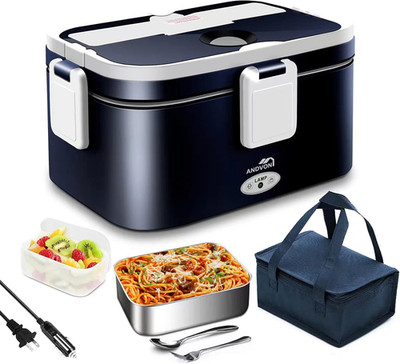 80W Electric Lunch Box - 1.8L Portable Food Heater for Car/Work, Leakproof