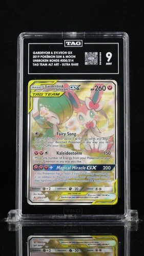 GARDEVOIR & SYLVEON GX 2019 POKÉMON SUN & MOON #205/214 TAG 9 GEM MINT