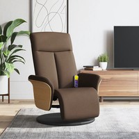 Massagesessel Mit FußTeil Stoff Braun Relaxsessel Sessel