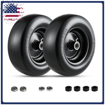 #ad 2 Pack 11x4.00 5 Lawn Mower Tires Flat Free and Wheel 11x4.00 5 Solid Tires $49.99