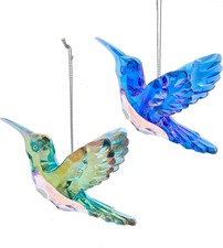 Peacock Hummingbird Ornaments, 2 Assorted,Christmas