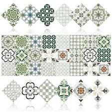 24 PCS Talavera Peel and Stick PVC Tile Stickers Waterproof Backsplash Wall...