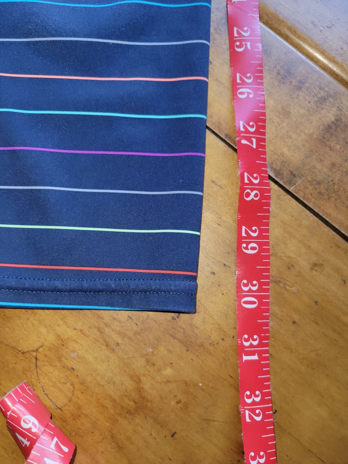 athleta 3/4 gym workout stripes zip pocket leggings