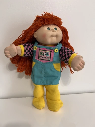 Cabbage Patch Kid Doll Green Eye OrangeHair 1990 Hasbro 1st Edition Retro Outfit