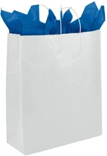 White Paper Shopping 200 Bags 16" x 6" x 19" (Queen) Retail Merchandise Gift