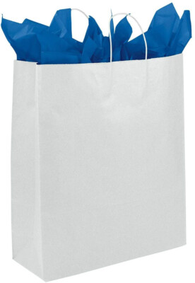 White Paper Shopping 200 Bags 16'' x 6'' x 19'' (Queen) Retail Merchandise Gift