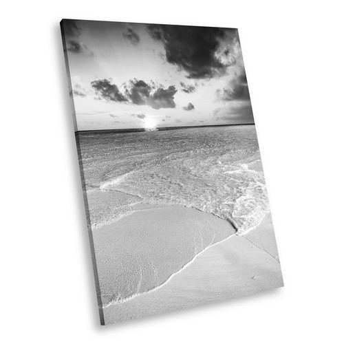 SC984 Black White Portrait Canvas Picture Print Large Wall Art Beach