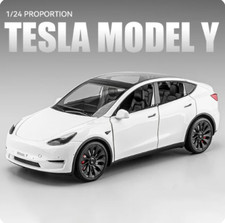 1:24 Tesla Model Y Alloy Die Cast Toy Car Model Sound and Light Toy Collectibles