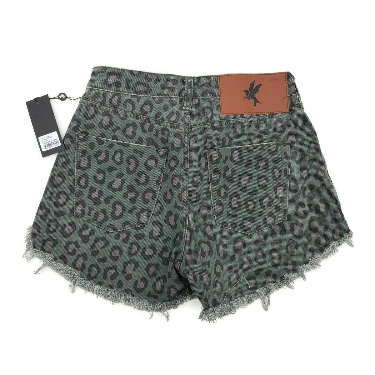OneTeaspoon Leopard Denim Trucker Shorts Womens 27 Cut Offs NWT | eBay