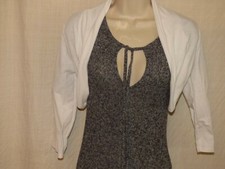 Vintage US Made In Girl Ivory 3/4 Sleeve Bolero Shrug Juniors XL
