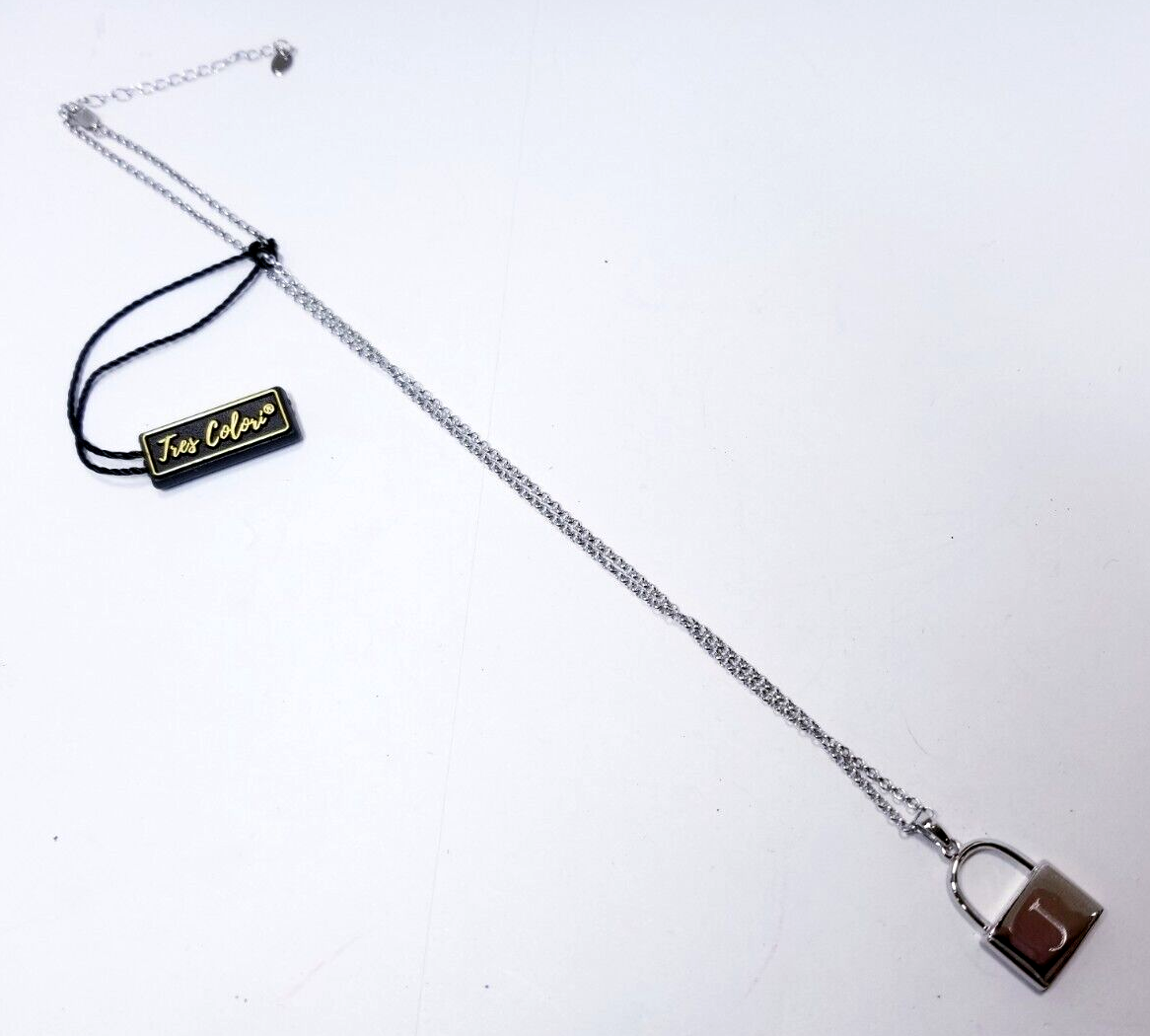 Tres Colori THE LOCK PENDANT Sterling Silver Necklace J