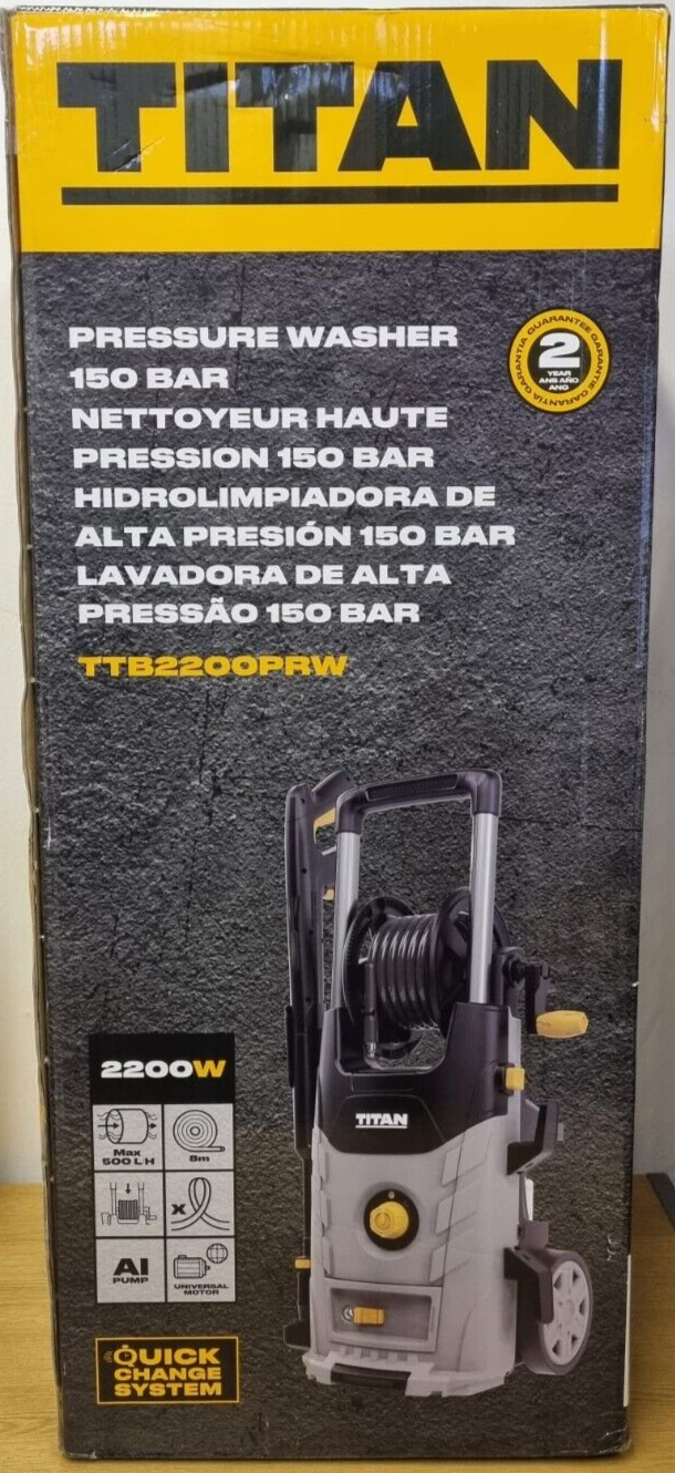 Titan TTB2200PRW 2200W 150bar Electric Pressure Washer for sale online