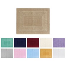Cotton Sponge Bathroom Rug, Greek Pattern, Hotel Absorbent Mat