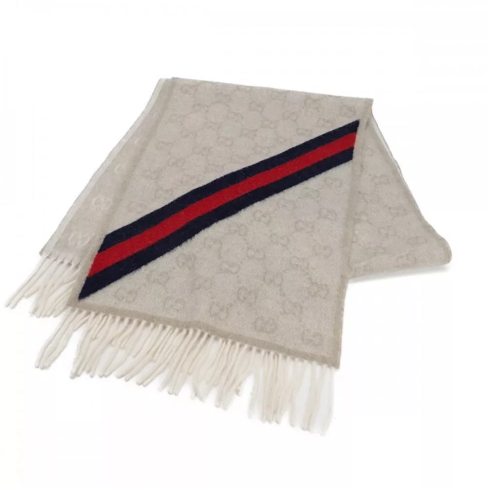 Foulard GUCCI GG motif laine beige homme femme TGIS