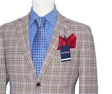 NWT Jos A Bank Mens Plaid Check Sport Coat Jacket Blazer Size 48-R Double Vent