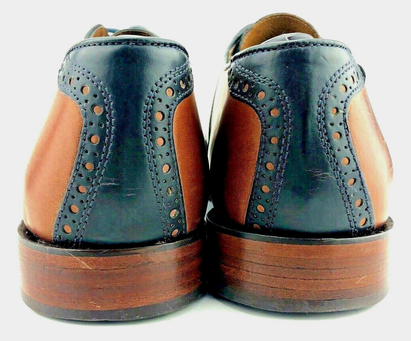 Florsheim Markham Saddle Oxford Shoes Classic Brown Blue Leather Mens