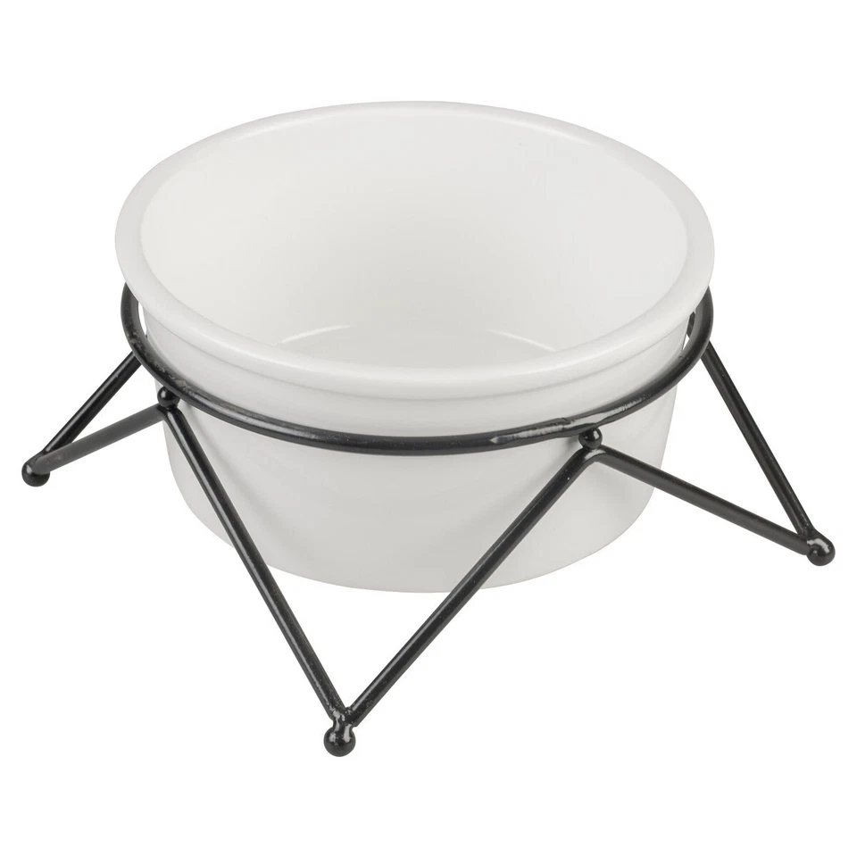 Duvo+ Futternapf Stone Up Zigzag 850ml für Hunde schwarz/weiß, 16x16cm