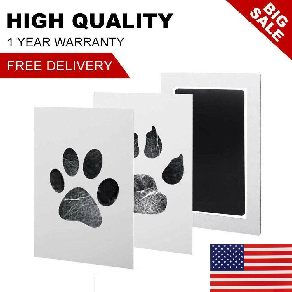 Baby Black Inkless Footprint Handprint Pet Paw Print Stamp Clean Touch Ink  Pad