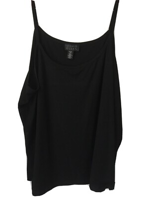Sigrid Olsen Plus 3X Black Rayon/Poly/Spandex Stretch Sleeveless Thin Strap Top