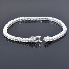 3mm White Diamond Anklet-9.5-10 inch-Great Shine- VIDEO.FREE Diamond studs.