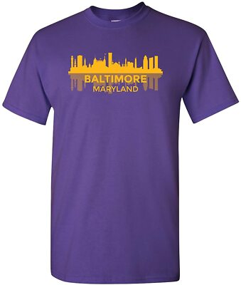 Baltimore Maryland Skyline Classic City Sports Team T Shirt