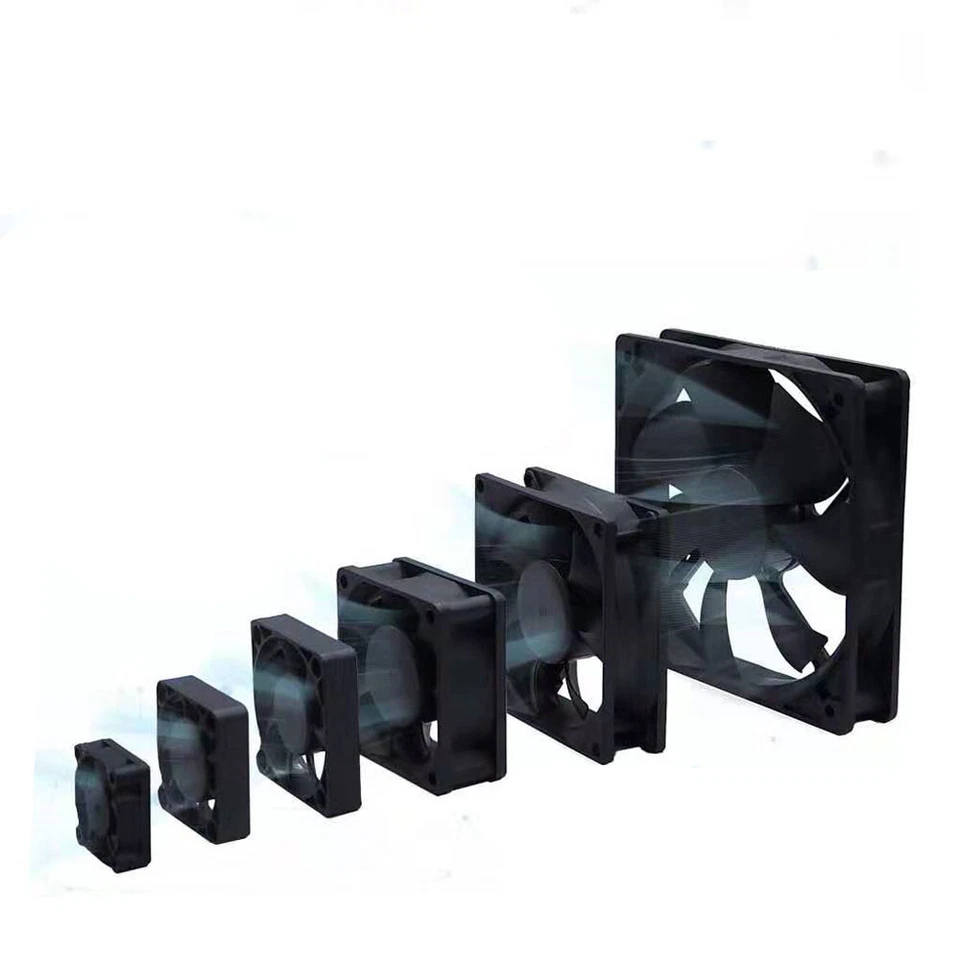 DC 12V Cooler Black Silent Cooling Fan 35mm/40mm/50mm/60mm/70mm/80mm/90mm/120mm - Image 4 of 4