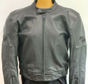 Agv Sport Italia esquina Nero Cuero Perforado Moto Chaqueta Talla 44/54 |  eBay