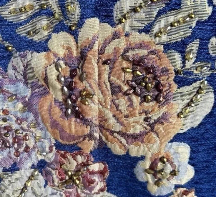 Susan Graver Jacket Womens Size 18W Blue Floral Tapestry Swing Coat Dressy NWT - Image 3 of 4