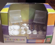 Bozart Kaleidoscope House Kitchen Kit 1:12 miniature Stools and Dinner Settings