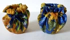 Pair of Vintage Small Synthetic Vases Sunflower Flower Decor Wheat