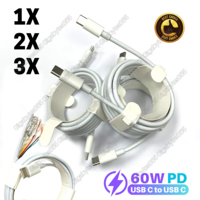 1-3Pack 60W USB C Fast Charger PD USB C Cord Type C Cable For iPhone 15 iPad Pro