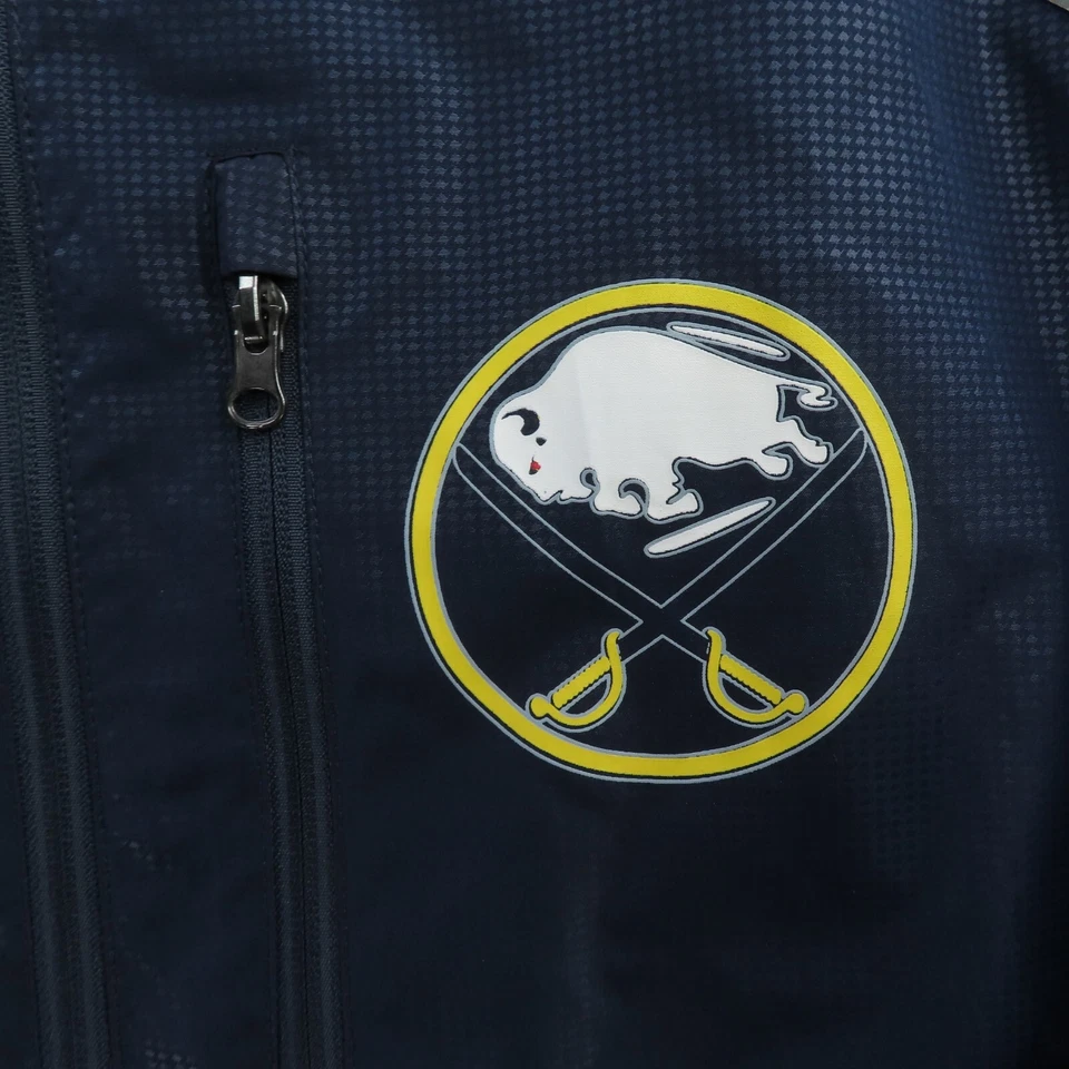 Buffalo Sabres Hockey Windbreaker Mens Medium Full Zip Yellow Jacket NHL - Image 2 of 4