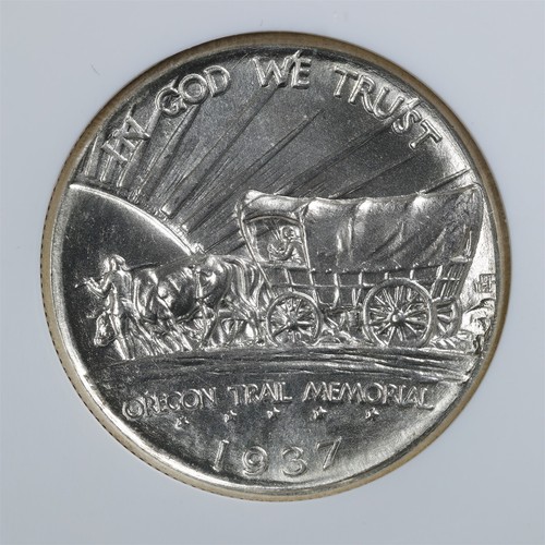 1937-D 50C Oregon Trail Commemorative Half Dollar MS67 NGC CAC 1934088-009 - Picture 4 of 4