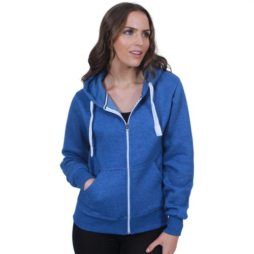 Ladies Plain Zip Up Hoodie Sweatshirt Womens Fleece Jacket Hooded Top UK M - 5XL - Picture 23 of 23