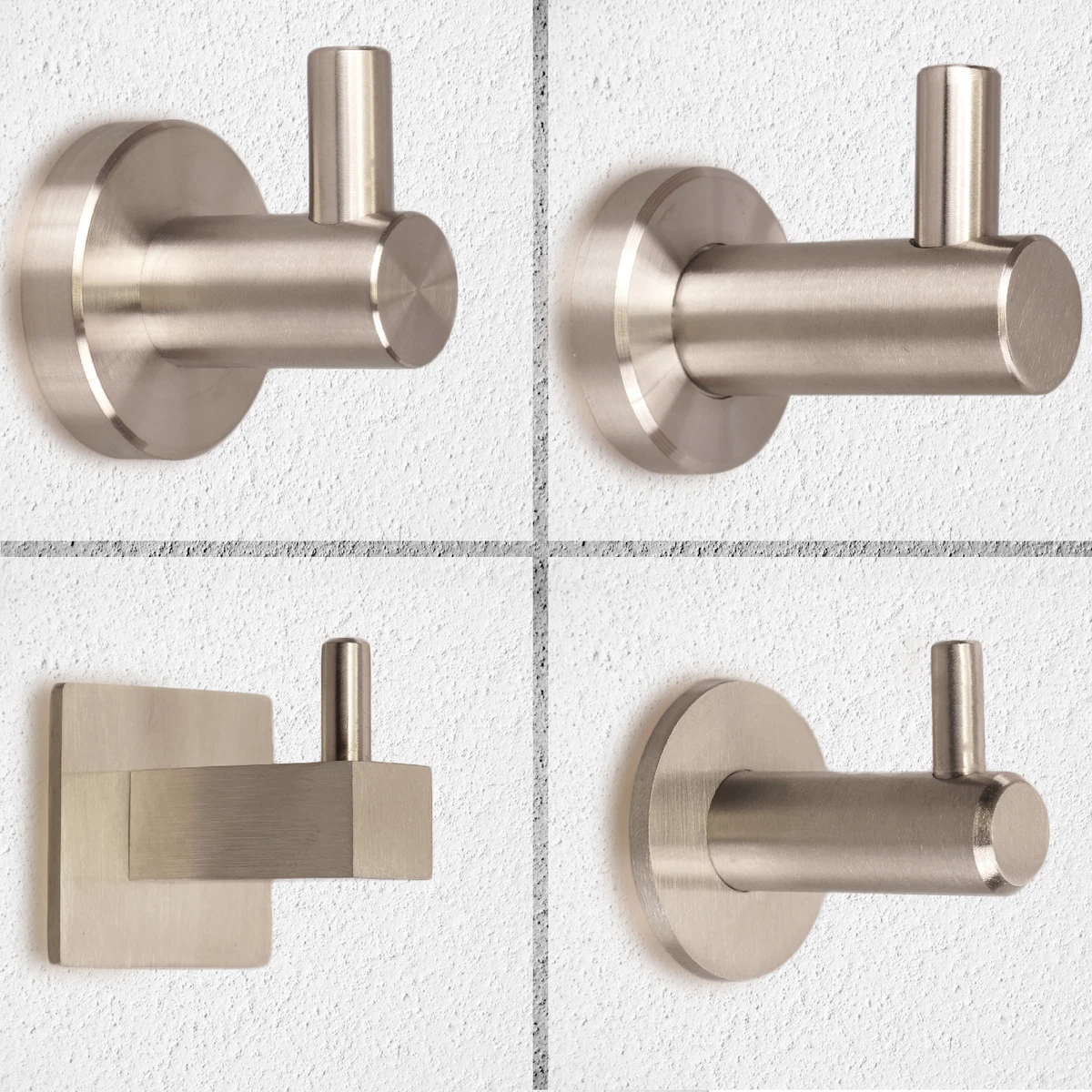 Ganci Adesivi-6 Pz Appendi Accappatoio Bagno in Acciaio Inox
