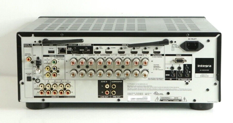 Integra DRX-2.3 7.2Ch 4K AV Receiver Wi-Fi Bluetooth Atmos j592 - Image 4 of 4