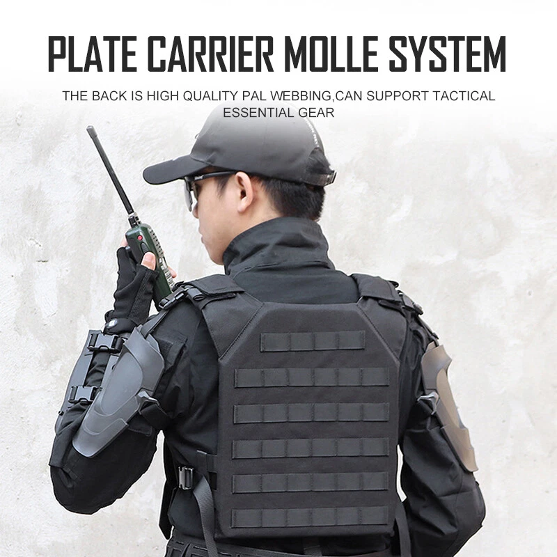 IDOGEAR Tactical Vest MOLLE Protective Armor Suit w/ Elbow Pads Buckle Belt Gear - Image 4 of 4