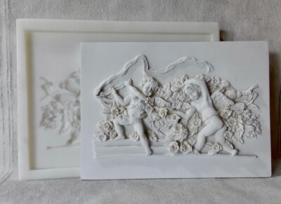 Moule En Silicone Pour Plaques Décoratives Style Français – Or Et Blanc – Très Bon état