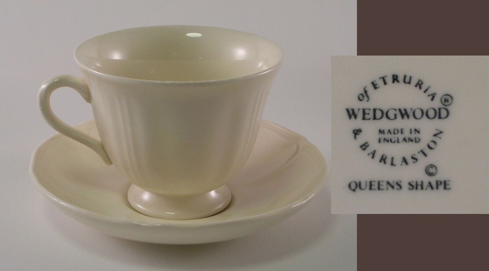 WEDGWOOD Cups / Saucers Cream Color 5 sets Queens Shape Made in