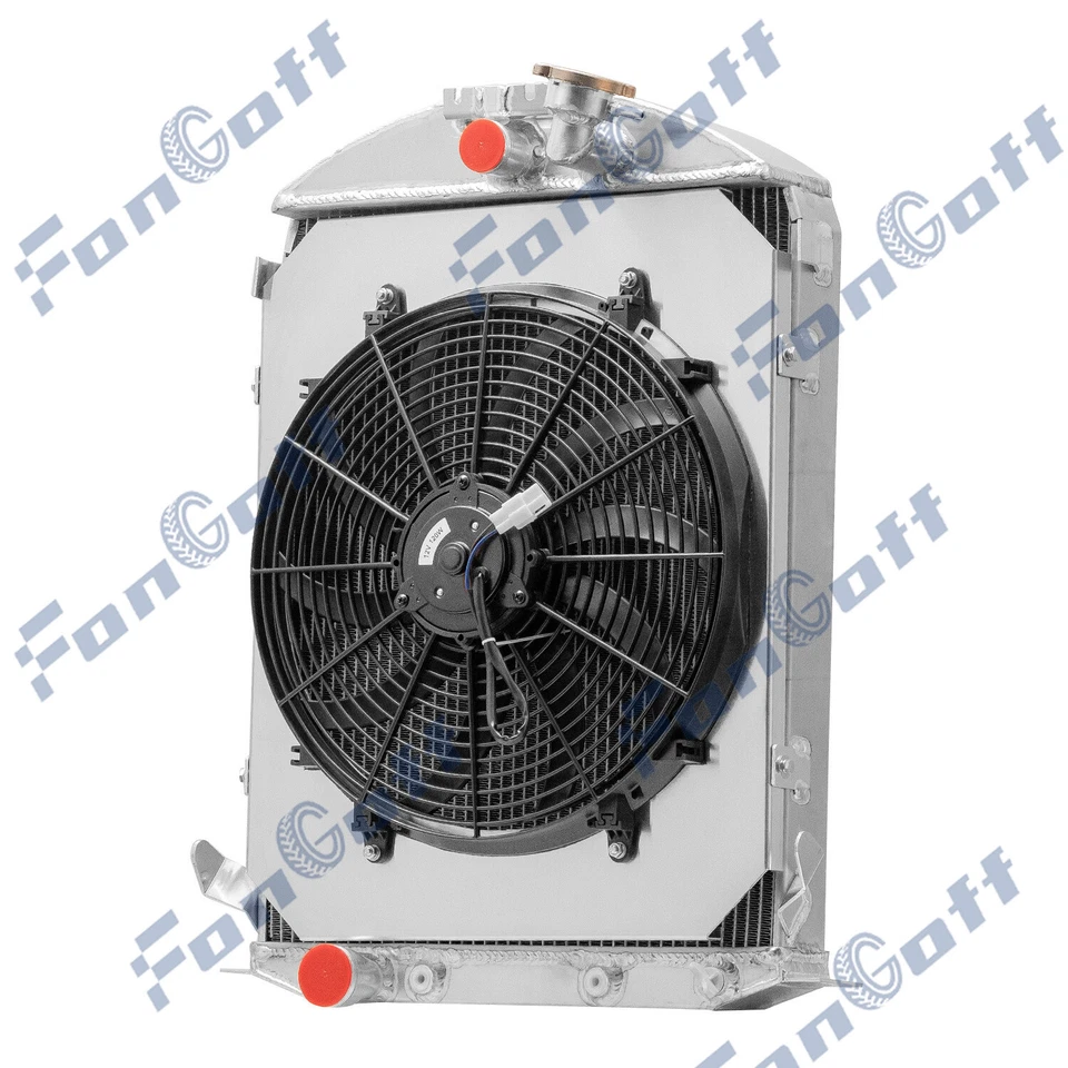 3 Row Radiator Shroud Fan For 1931 1930 Ford Model A Base Ford V8 Conversion Foto 3 de 4