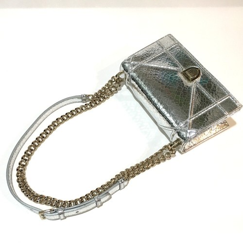 UNUSED DIOR Small flap DIORAMA Shoulder Bag Silver/GoldHW - Foto 9 di 12