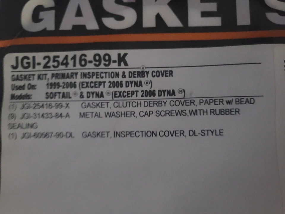 JUNTA CUBIERTA EMBRAGUE HARLEY DAVIDSON DYNA SOFTAIL ELECTRA GLIDE JGI-25416-99-K Foto 4 de 4