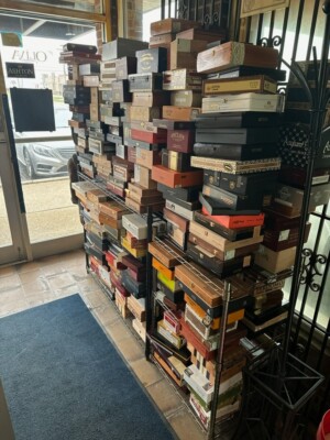 Lot of 4  Empty Wooden Cigar Boxes -- Assorted Brands and Sizes  FREE SHIPPING