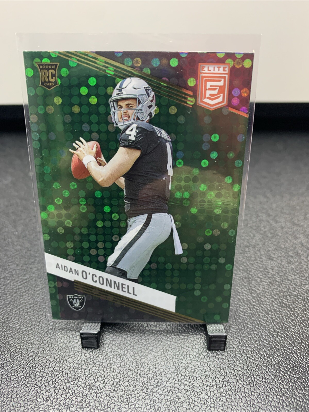 2023 Panini Donruss Elite - Rookies Green Disco #101 Aidan O'Connell (RC)