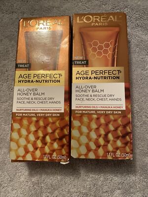   NEW    2  L'OREAL PARIS AGE PERFECT HYDRA NUTRITION ALL-OVER HONEY BALM NIB