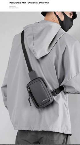 Männer Oxford Brusttaschen Mini Crossbody Tasche Messenger Phone Taille Pack - Bild 15 von 28