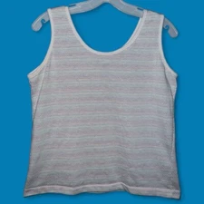 EVC Center Square American Vintage Rainbow Dots Tank Top, Size Women’s Large