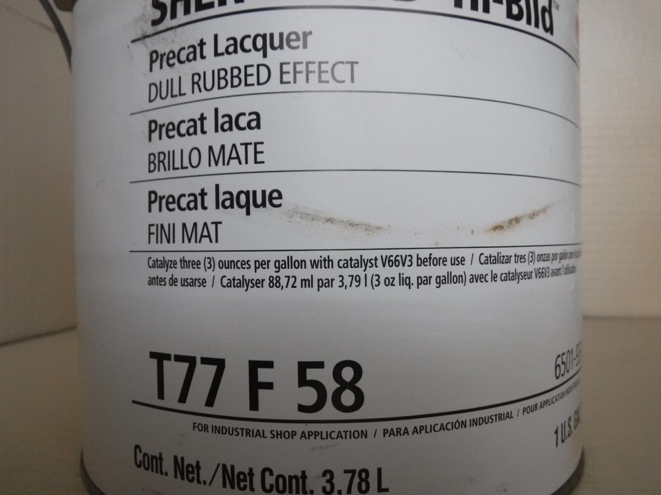 Sherwin Williams Sherwood HiBuild Precat lacquer Dull Rubbed Effect